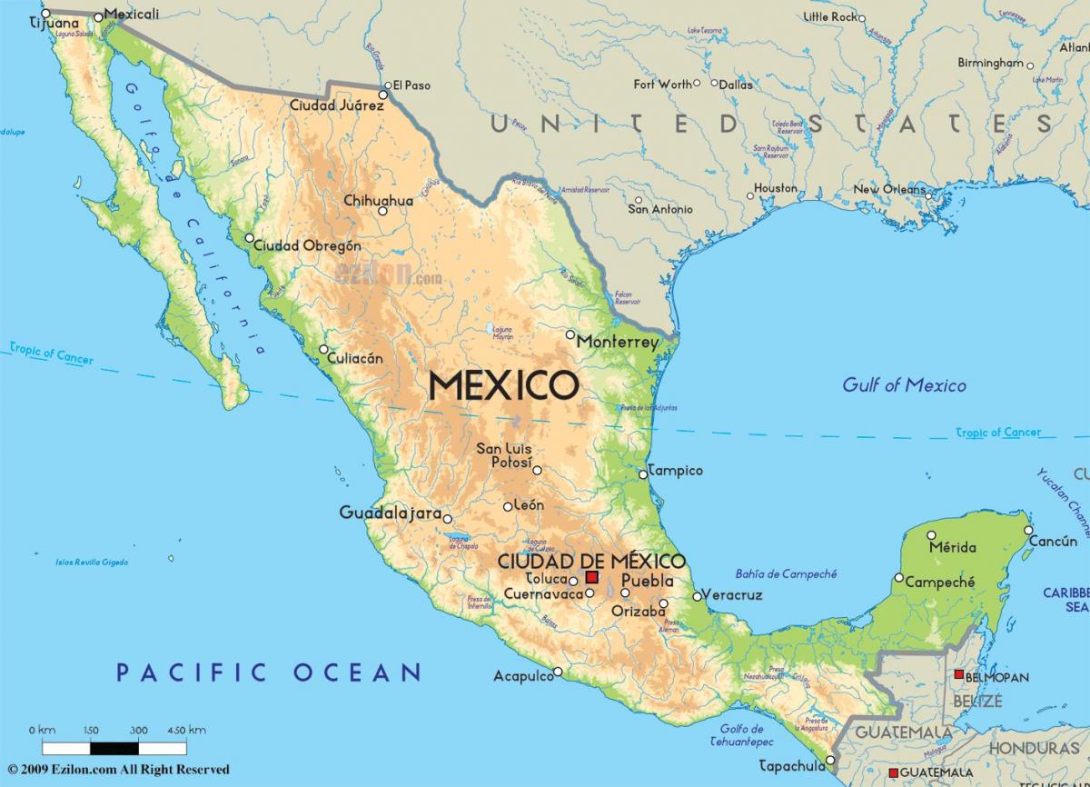 Մեքսիկայի քարտեզ