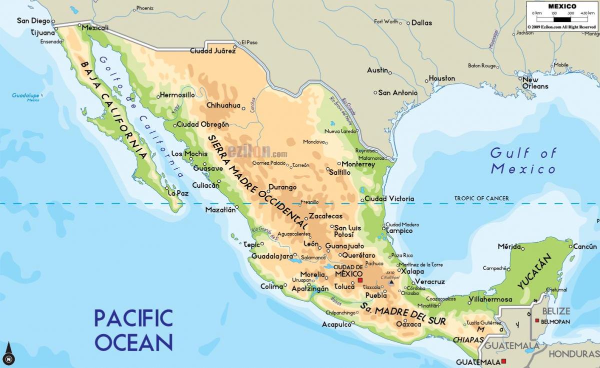 մեքսիկական քարտեզի վրա