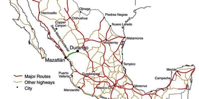 Մեքսիկական վճարովի ճանապարհ քարտեզ
