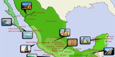 Տուրիստական քարտեզ Մեքսիկայի