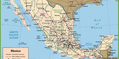 Մեքսիկայի քարտեզի վրա
