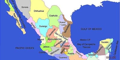 Մեքսիկայի քարտեզ պետությունների