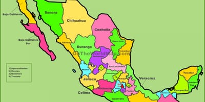 Պետական քարտեզը Մեքսիկայի