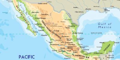Մեքսիկայի ֆիզիկական քարտեզ